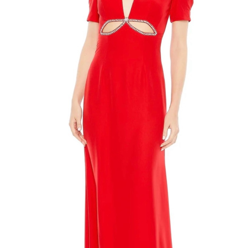 Mac Duggal A2630 Red Elegant Red Evening Dress